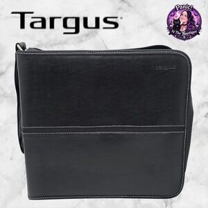 Targus 256 CD DVD Storage Binder Case Black Faux Leather Zip Media Organizer